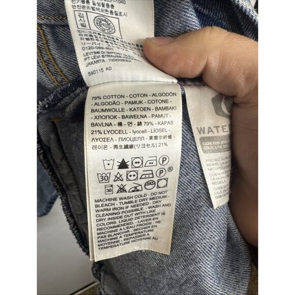 Levi’s Premium XL Denim Trucker Jacket Men’s Blue Lyocell Blend Relaxed Fit - Picture 8 of 9